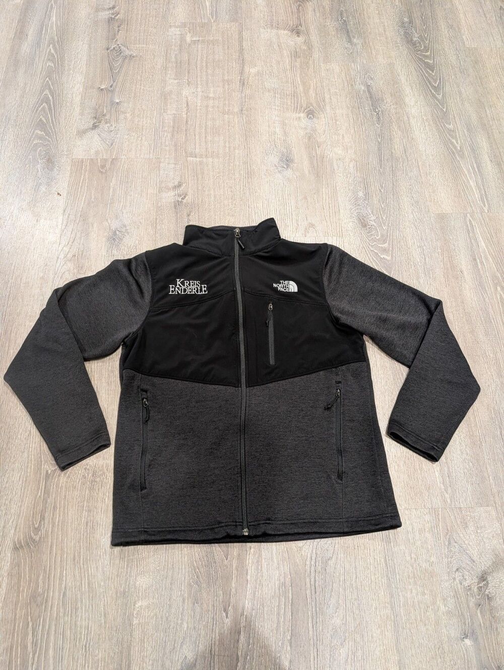 The North Face Kreis Enderle Corporate Logo Full Zip Fleece Jacket Grey Black M